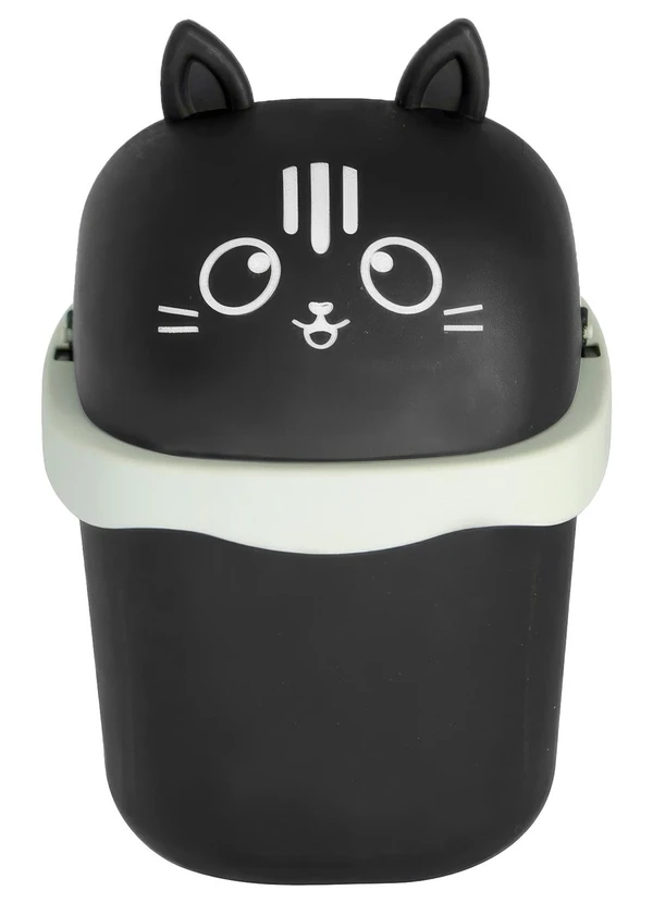 Lar e Lazer - Lixeira Gato Preto/Bege 1,5l