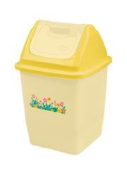 Lixeira Quadrada Basculante Floral Amarela