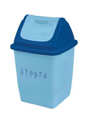 Lixeira Quadrada com Basculante Floral Azul