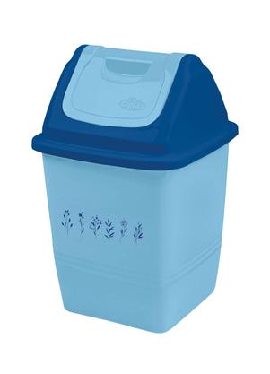Lixeira Quadrada com Basculante Floral Azul