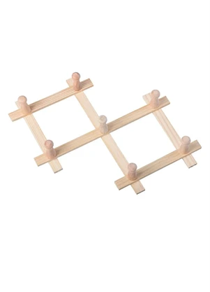 Lar e Lazer - Cabide Sanfonado com 7 Pinos Em Madeira - LAR E LAZER