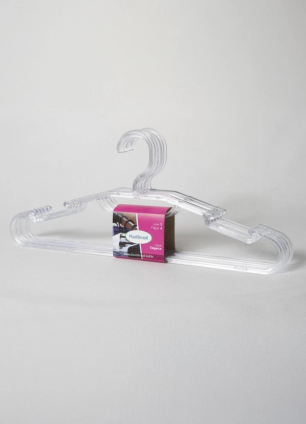 Lar e Lazer - Kit 5 Cabides Transparentes Elegance 1