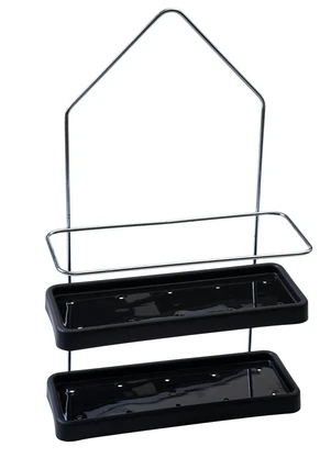 Lar e Lazer - Porta Utensílios de Banheiro Preto 2 Andares - LAR E LAZER