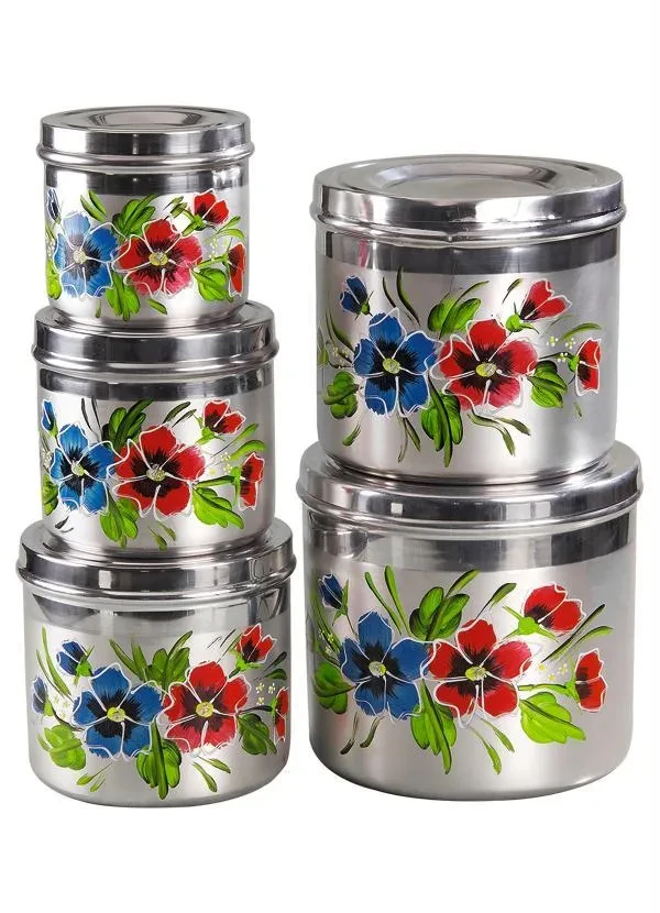 Lar e Lazer - Kit Potes Mantimentos Floral 5 Peças 2
