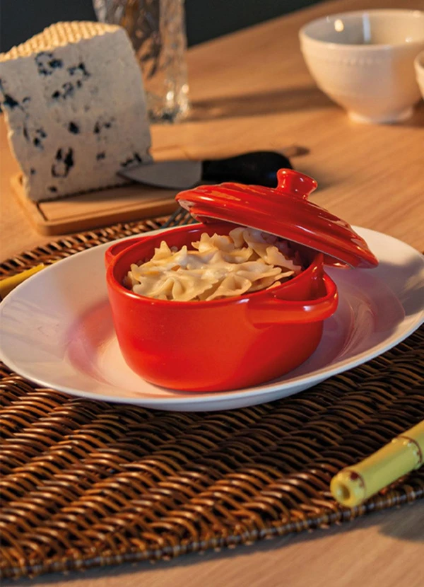 Lar e Lazer - Caçarola com Tampa Porcelna Vermelha