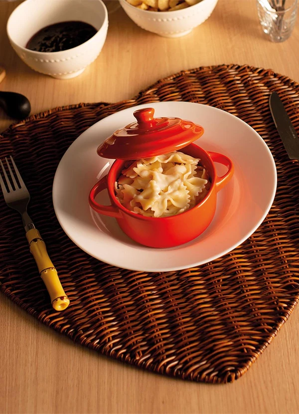 Lar e Lazer - Caçarola com Tampa Porcelna Vermelha 2