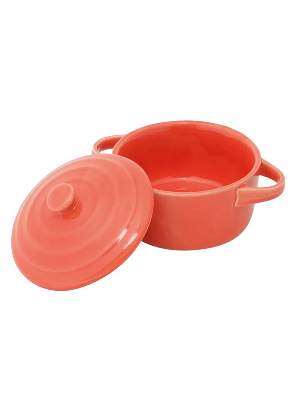 Lar e Lazer - Caçarola com Tampa Porcelna Vermelha 8