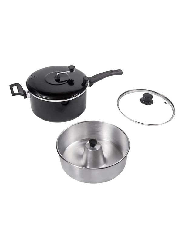 Lar e Lazer - Conjunto Pipoqueira e Forma de Pudim Preta N22 Gmt 3