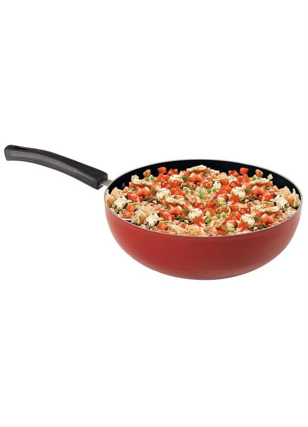 Lar e Lazer - Frigideira Wok Vermelha N° 24