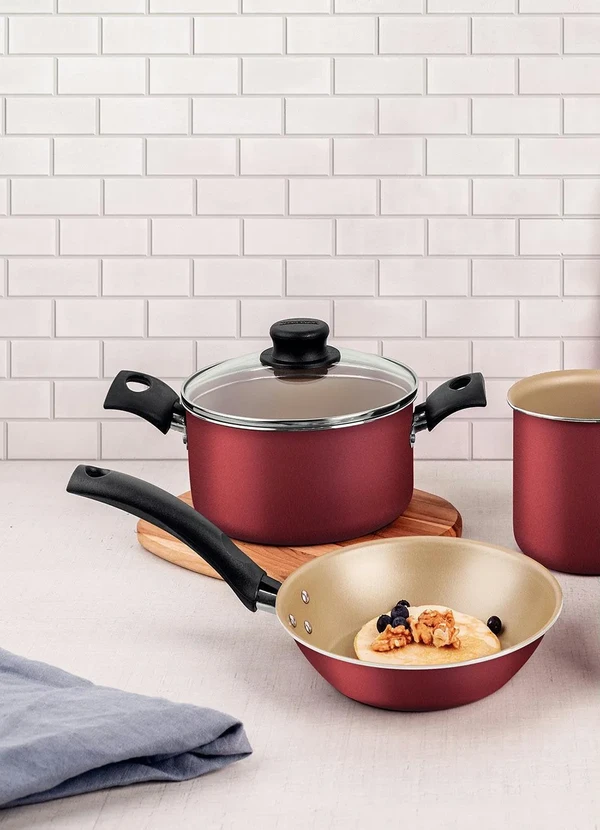 Tramontina - Jogo de Panelas Vermelho 4 Peças 2