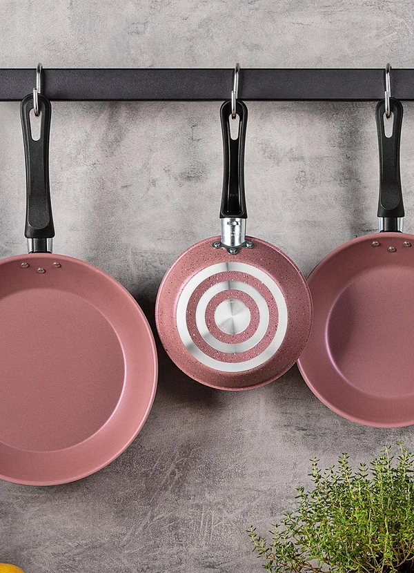 Tramontina - Kit Frigideiras Caribe Rosa 3 Peças 3