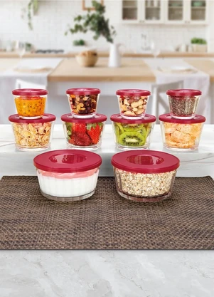 Nadir - Kit Tigelas com Tampa Sortidas 10 Peças - NADIR