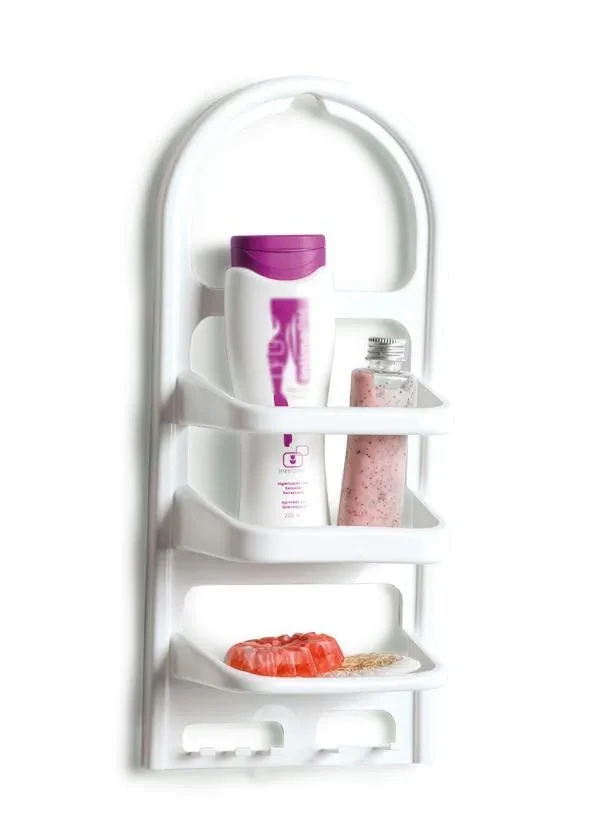 Lar e Lazer - Porta Shampoo e Sabonete Plástico Branco 2