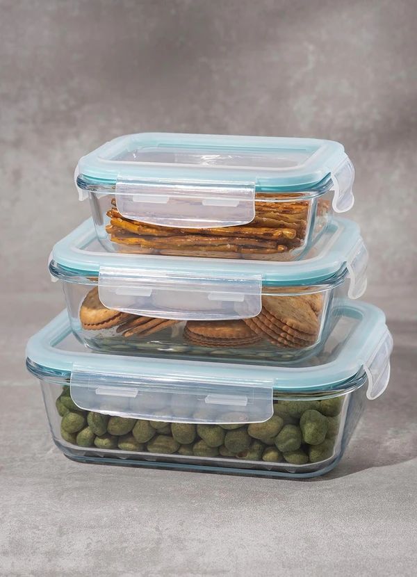 Lar e Lazer - Pote Hermético Retangular de Vidro 640 Ml 2