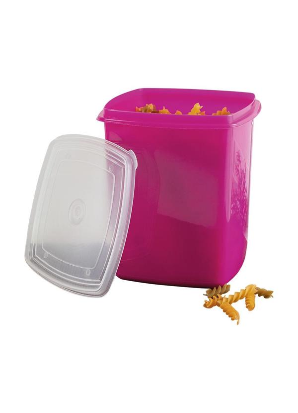 Lar e Lazer - Pote Mantimento Quadrado Pink 2,5 Litros