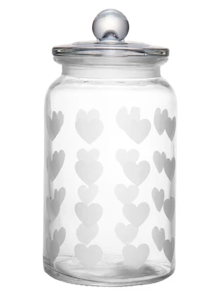 Lar e Lazer - Pote Mantimentos Coração Incolor 1,1l - LAR E LAZER