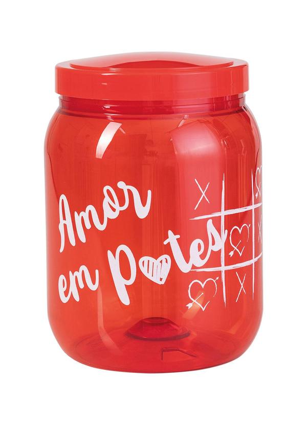 Lar e Lazer - Pote Mantimentos Love Vermelho 1,7 Litros 3