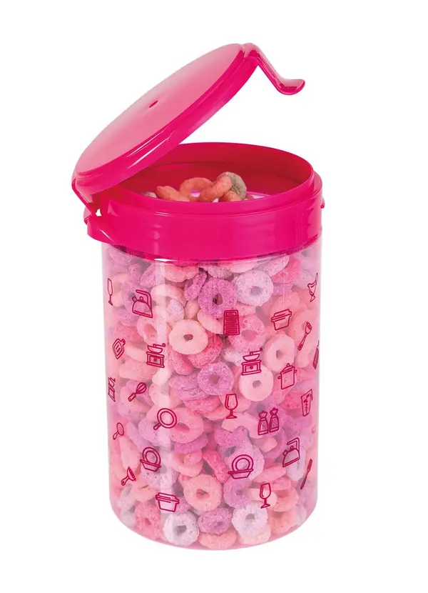 Lar e Lazer - Pote Mantimentos Rosa Translúcido 1,5 Litros