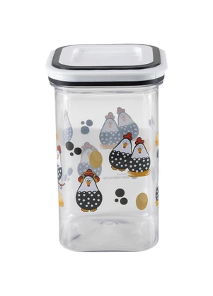 Lar e Lazer - Pote Quadrado Galinhas 750ml - LAR E LAZER