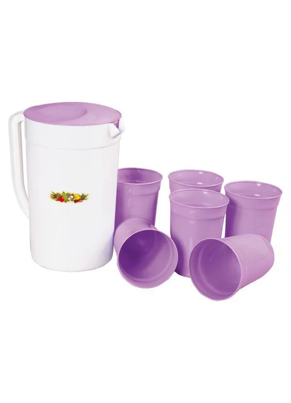 Giplas - Kit Jarra com 6 Copos Lilás