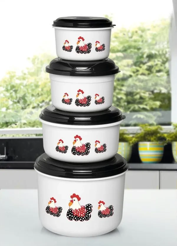 Lar e Lazer - Kit Potes Redondos Galinhas 4 Peças 3