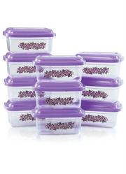 Kit Potes Retangulares Floral 10 Pe�as