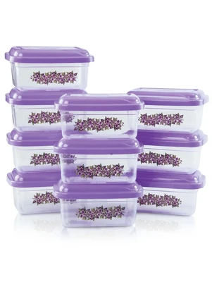 Giplas - Kit Potes Retangulares Floral 10 Peças - GIPLAS