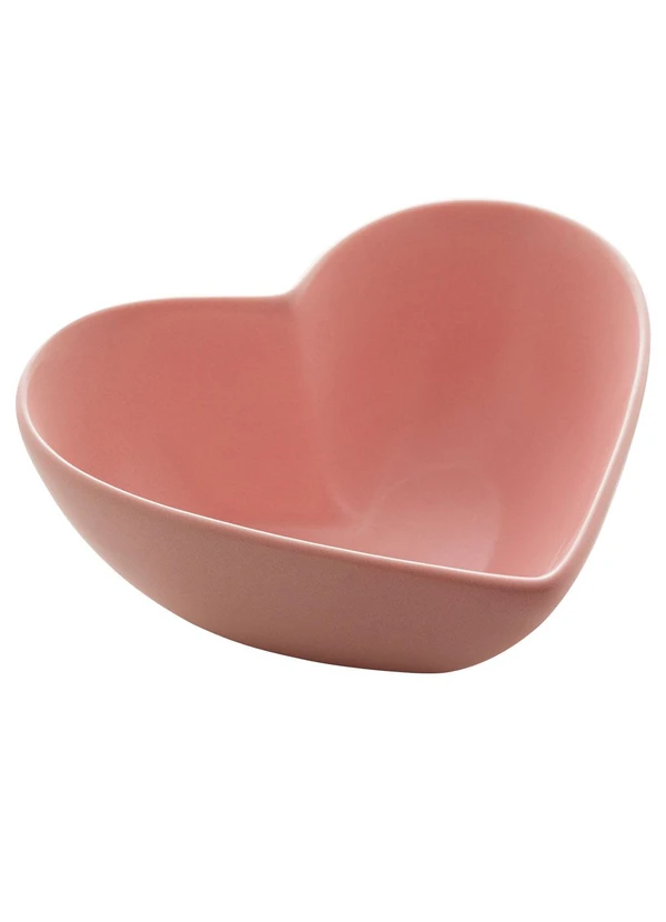 Lar e Lazer - Coração Decorativo de Cerâmica Rosa