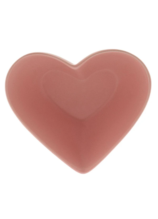 Lar e Lazer - Coração Decorativo de Cerâmica Rosa 2