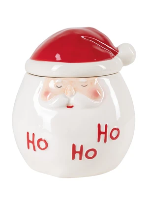 Lar e Lazer - Potiche Ceramica c/ Tampa Papai Noel - LAR E LAZER
