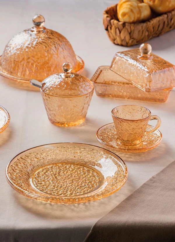 Duralex - Prato de Vidro Martelado Petra Âmbar