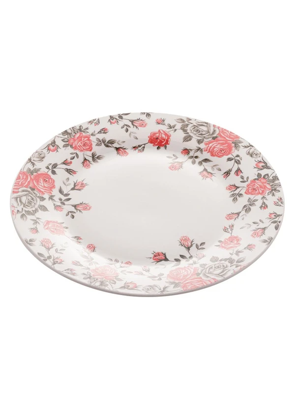 Lar e Lazer - Prato Raso de Porcelana Pink