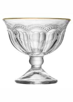 Lar e Lazer - Taça de Sobremesa Com Fio de Ouro 180 Ml - LAR E LAZER
