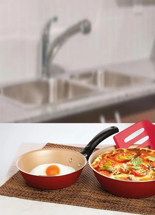 Tramontina - Kit Frigideira Paris Vermelha 4