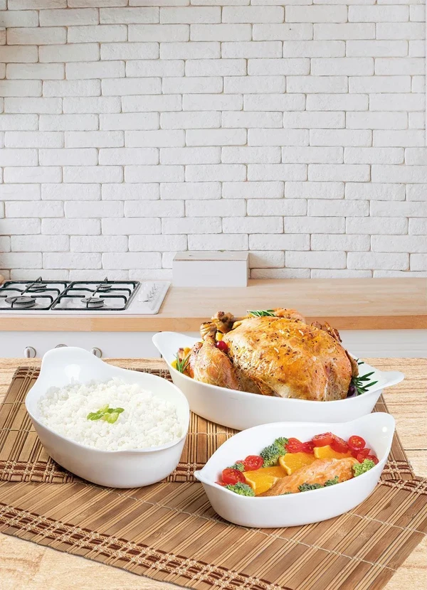 Marinex - Kit Assadeiras Branca 3 Peças