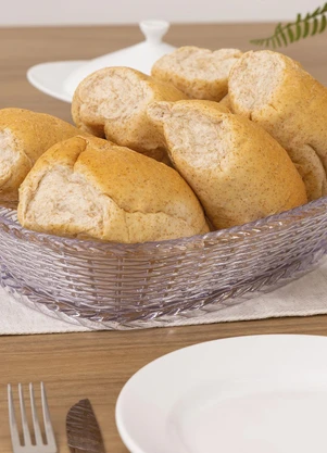 Lar e Lazer - Porta Pão Oval Traçado Em Acrílico - LAR E LAZER