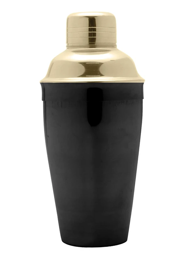 Lar e Lazer - Coqueteleira de Aço Inox Preta e Dourada 3