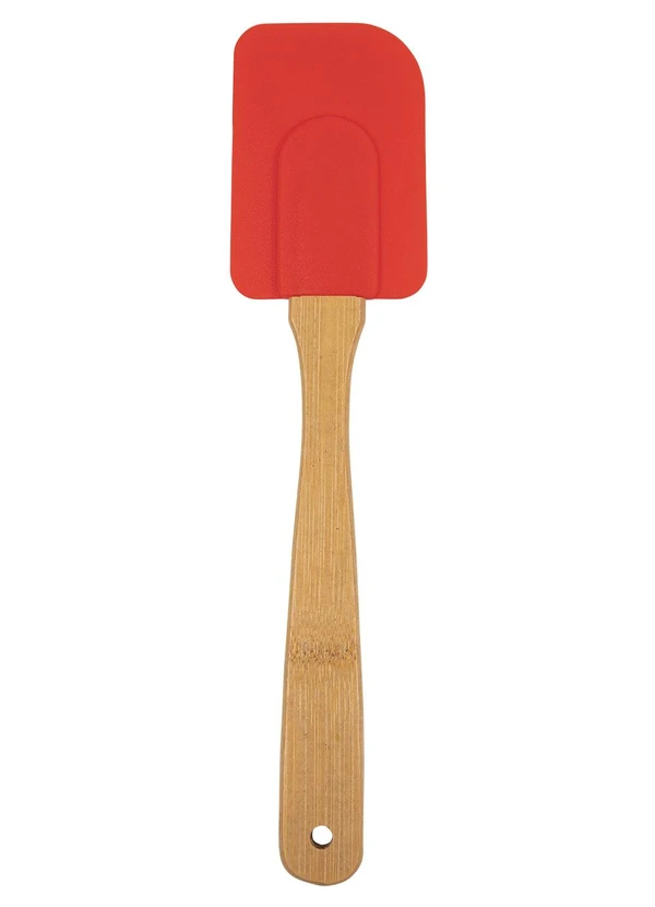 Lar e Lazer - Espátula de Silicone e Bambu Vermelha 24 cm 2