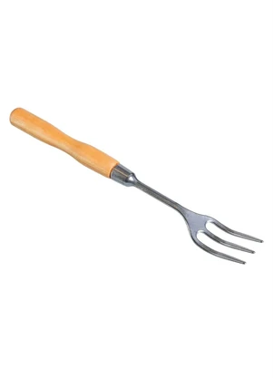 Lar e Lazer - Garfo Em Alumínio com Cabo de Madeira 1 Peça - LAR E LAZER