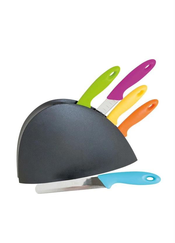 Mundo Lar - Jogo de Facas com Suporte Preto 6 Peças 2