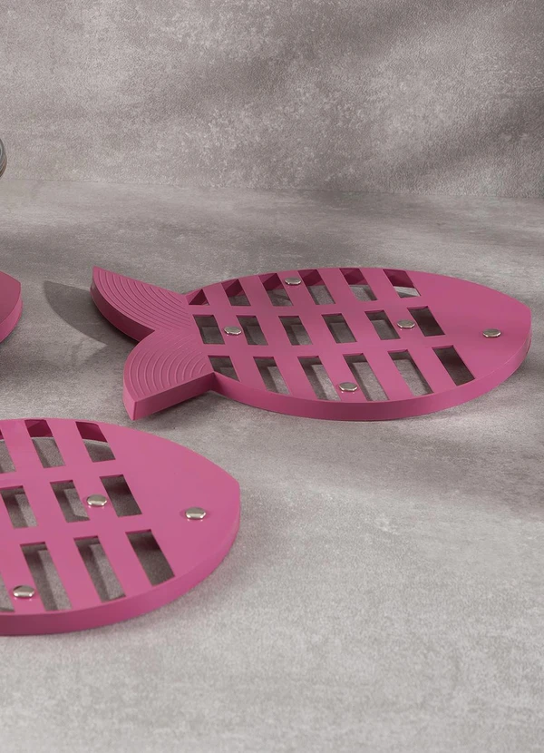 Lar e Lazer - Kit 3 Apoios de Panela Peixe - Rosa 3