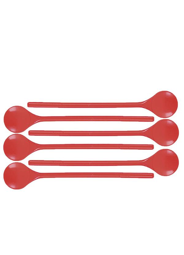 Kit 6 Colheres Cabo Longo (Sortido)