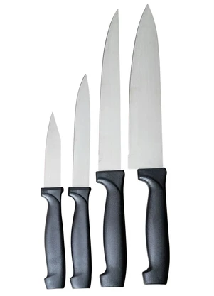 Mundo Lar - Kit Facas de Cozinha Preto 4 Peças - MUNDO LAR