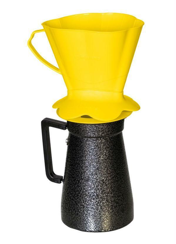 Lar e Lazer - Kit Porta Filtro de Café e Funil Amarelo