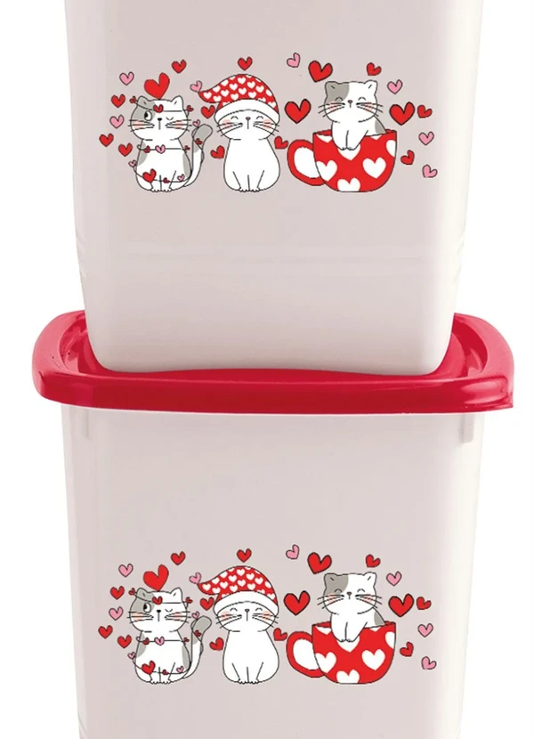 Giplas - Kit Potes Quadrados Altos Gatinhos 4 Peças 2