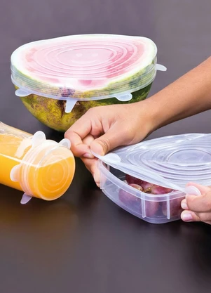 Mundo Lar - Kit Tampas de Silicone Transparente 6 Peças - MUNDO LAR