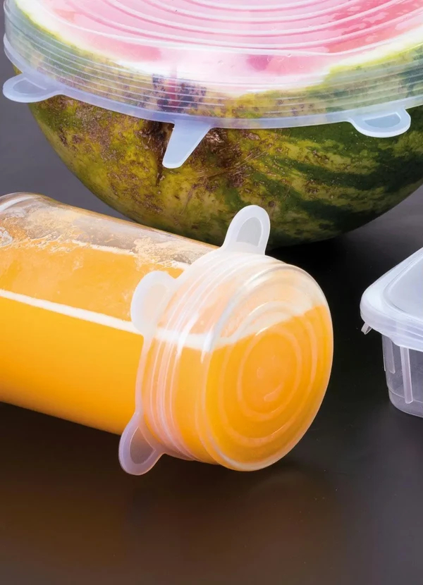 Mundo Lar - Kit Tampas de Silicone Transparente 6 Peças 3