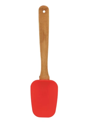 Lar e Lazer - Pá de Silicone e Bambu Vermelha 24 cm - LAR E LAZER
