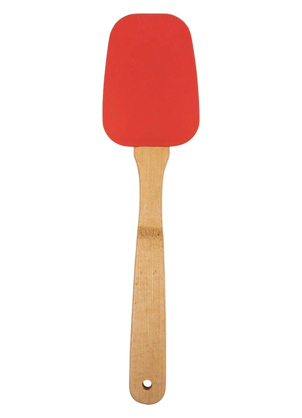 Lar e Lazer - Pá de Silicone e Bambu Vermelha 24 cm 2