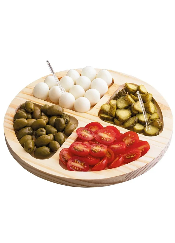 Lar e Lazer - Petisqueira Redonda Marrom 4 Divisórias 2